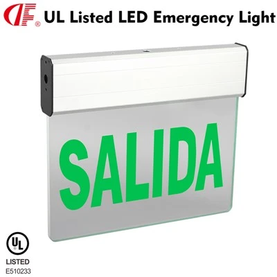 DF-3G Salida LED UL তালিকাভুক্ত ডুয়াল ভোল্টেজ LED ইমার্জেন্সি লাইট প্রস্থান সাইন বোর্ড সবুজ প্রস্থান আলো